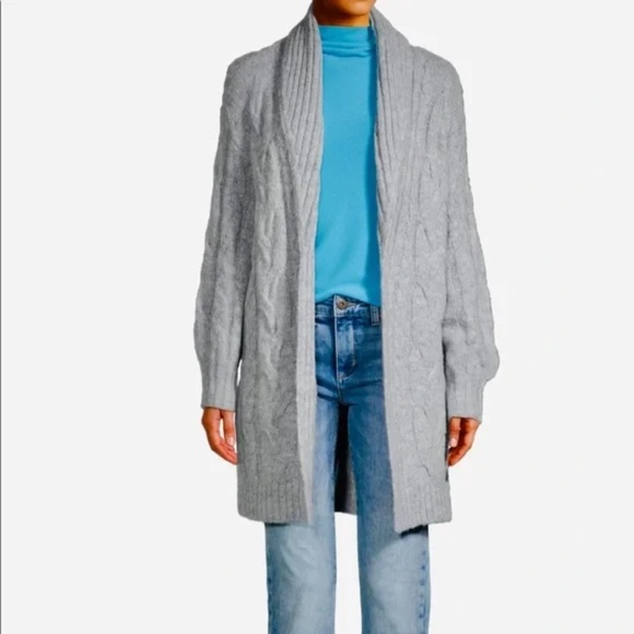 NEW  Thick Midi Length a.n.a Women  Long Sleeve Open Front Cardigan COAT L - Picture 4 of 11